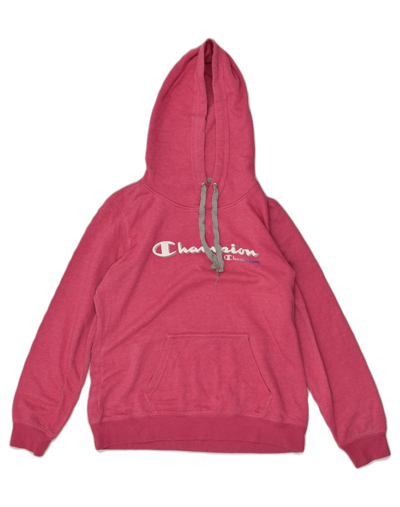 CHAMPION Womens Graphic Hoodie Jumper UK 18 XL Pink | Vintage Champion | Thrift | Second-Hand Champion | Used Clothing | Messina Hembry 