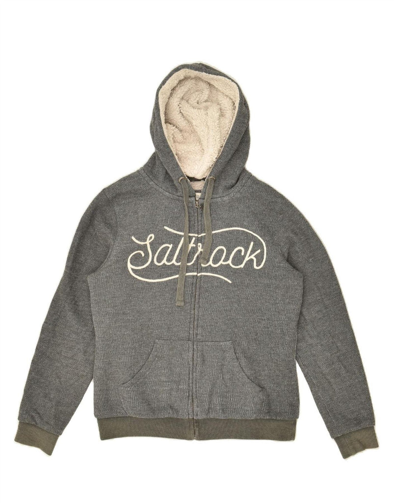 SALTROCK Boys Graphic Zip Hoodie Sweater 9-10 Years Grey Cotton | Vintage Saltrock | Thrift | Second-Hand Saltrock | Used Clothing | Messina Hembry 