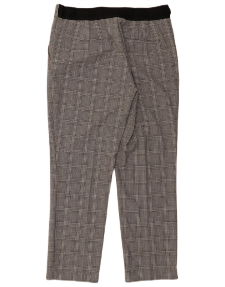 Zara Womens Slim Chino Trousers Large W30 L27 Grey Check Polyester