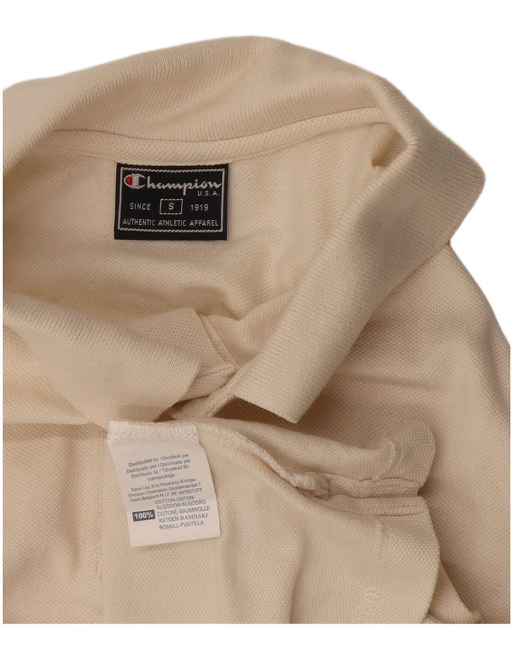 Champion Mens Polo Shirt Small Off White Cotton