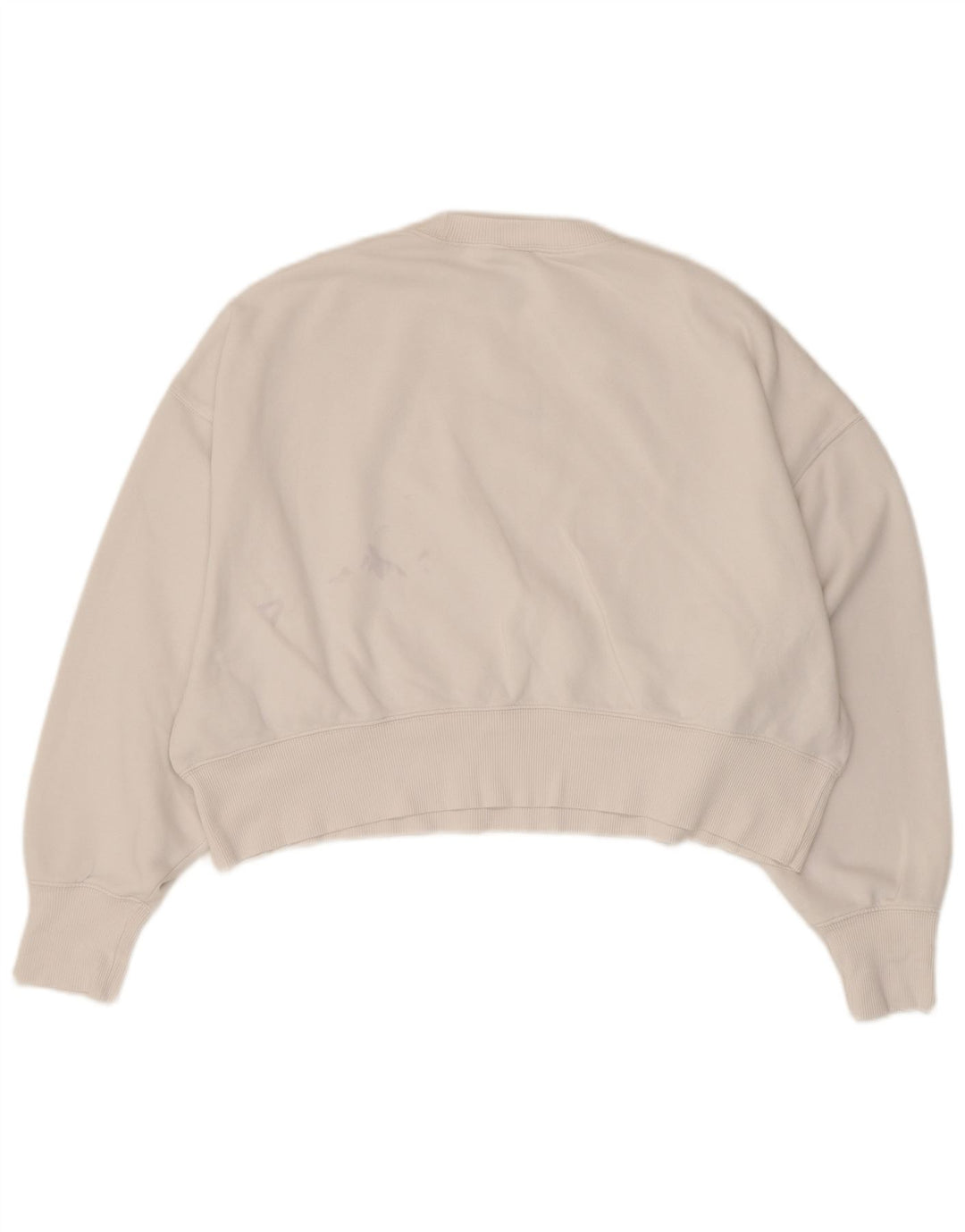 Nike Womens Crop Oversized Sweatshirt Jumper UK 6 XS White Cotton