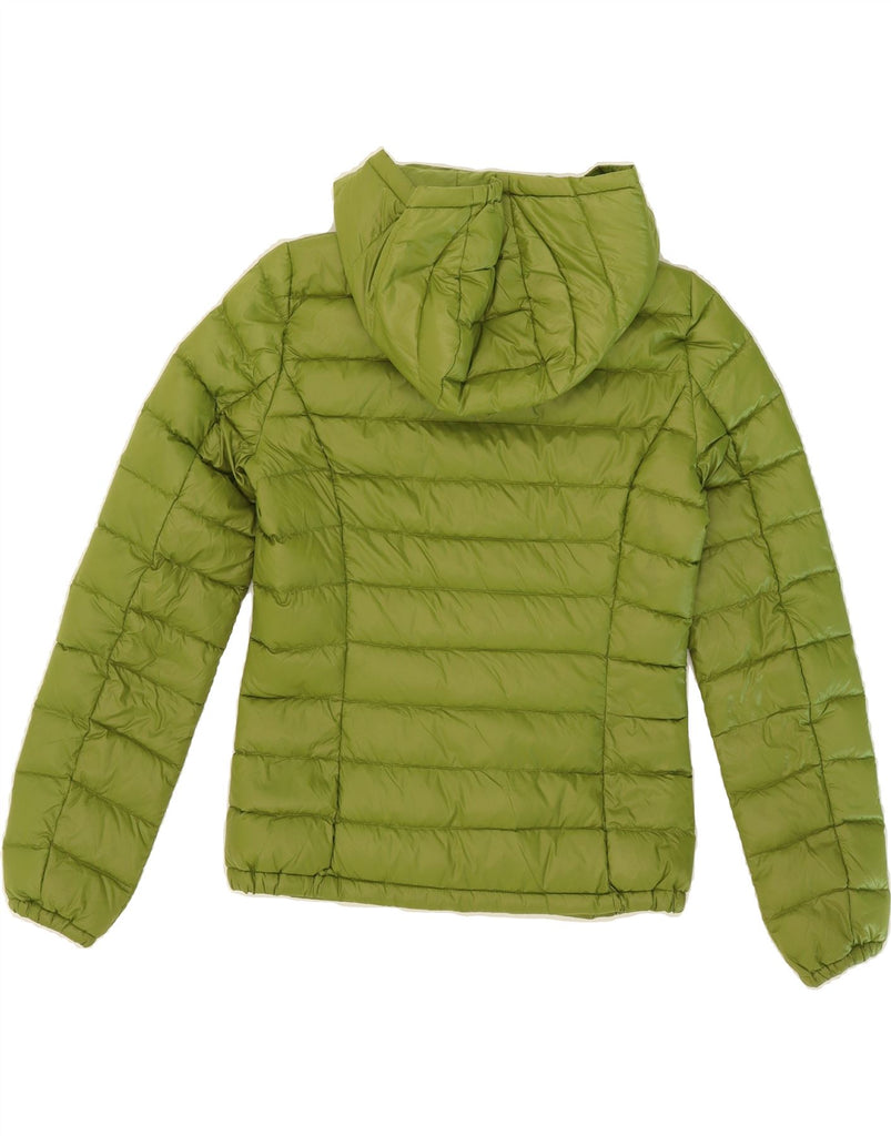 BENETTON Womens Hooded Padded Jacket UK 12 Medium Green Vintage Benetton and Second-Hand Benetton from Messina Hembry 