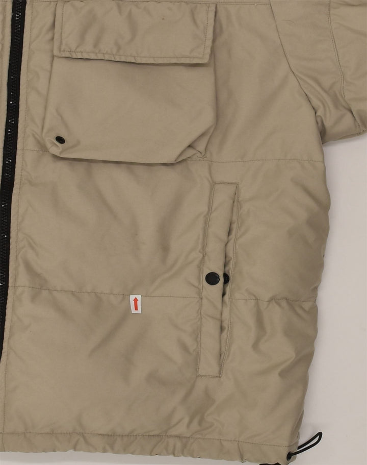 PEPE JEANS Mens Padded Jacket UK 36 Small Beige Polyester