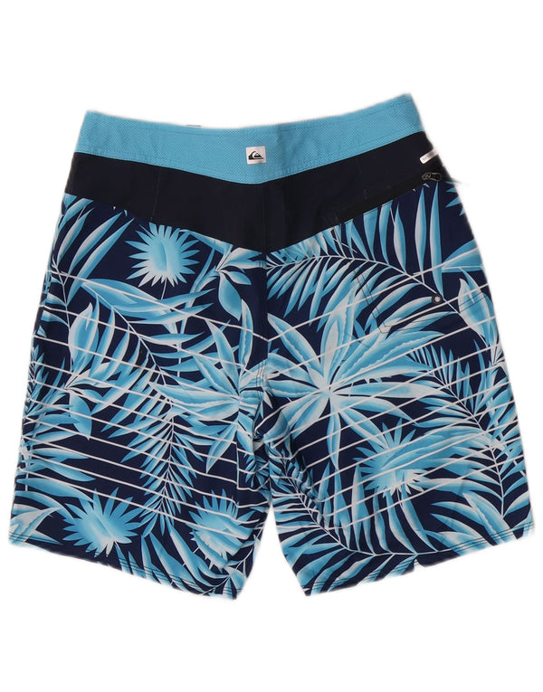 Quiksilver Mens Swimming Shorts Small Blue Floral Polyester