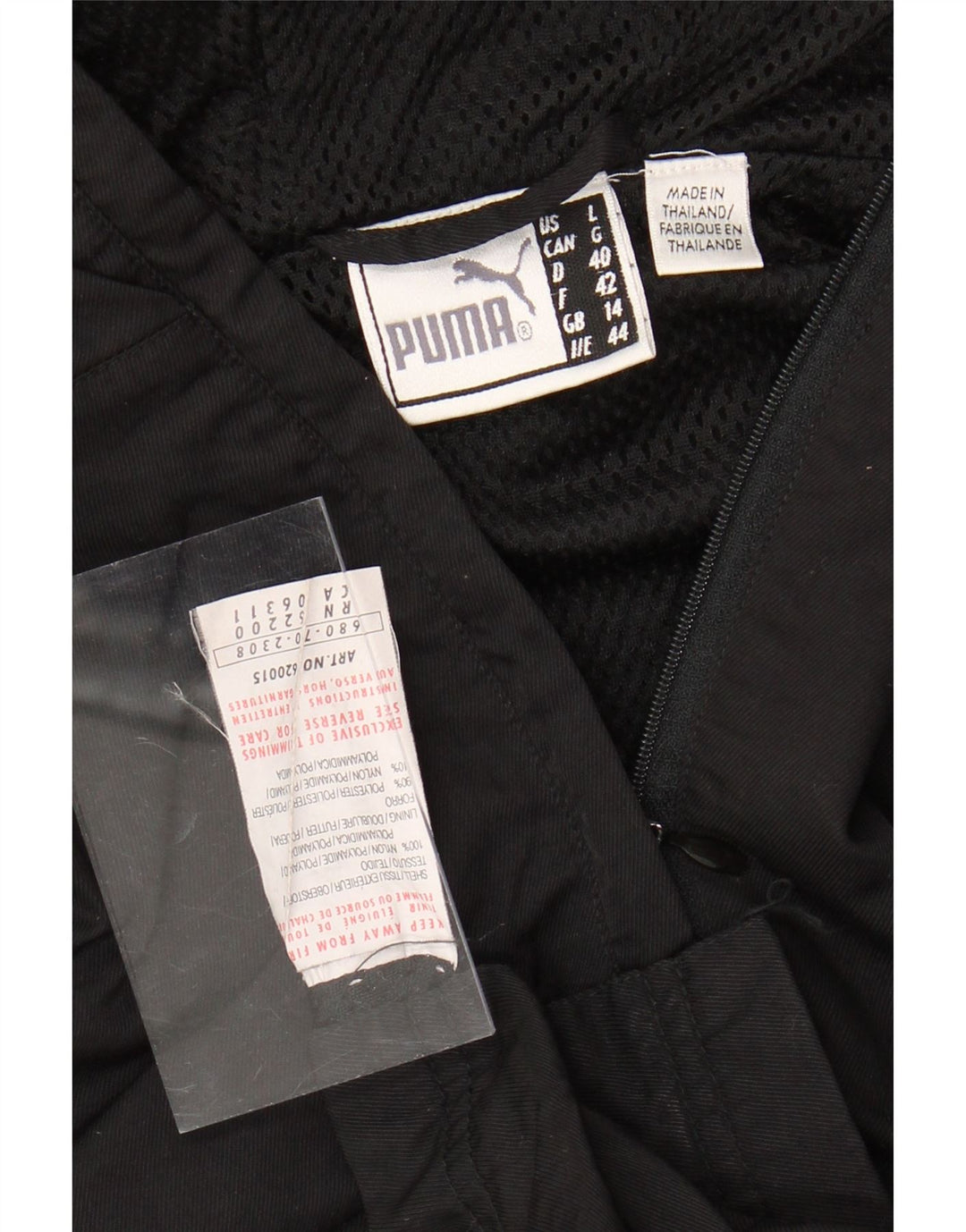 PUMA Womens Hooded Anorak Jacket UK 14 Large Black Nylon