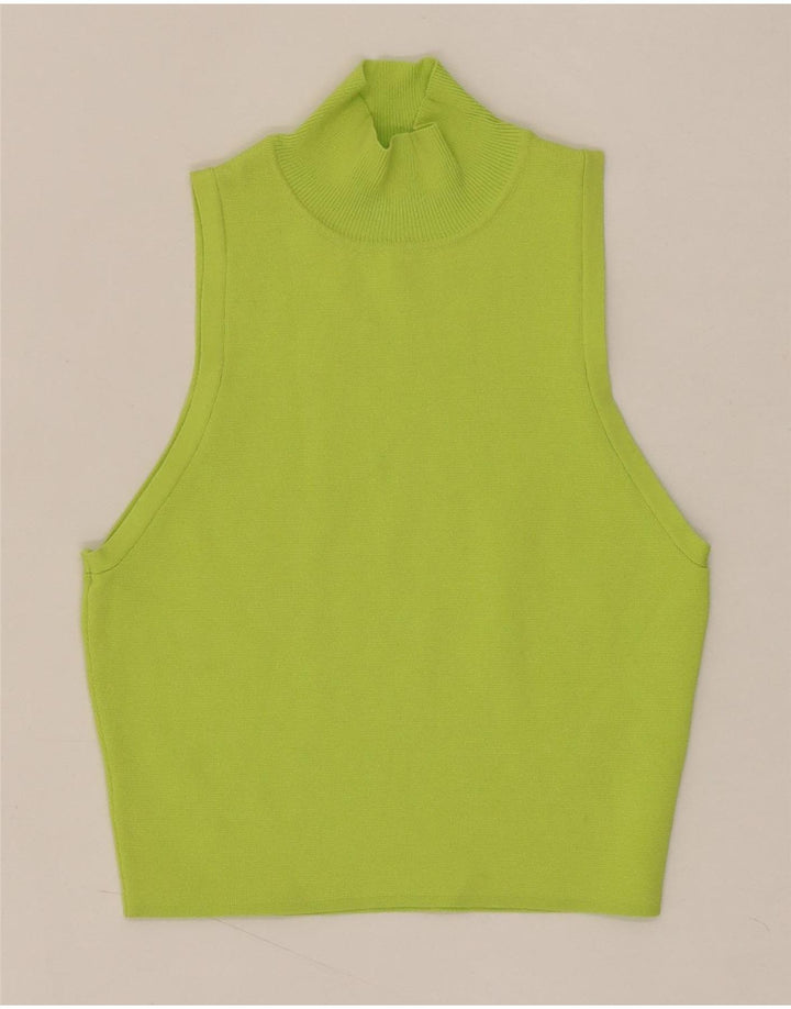 ZARA Womens Crop Vest Tank Top UK 12 Medium Green Viscose Vintage Zara and Second-Hand Zara from Messina Hembry 