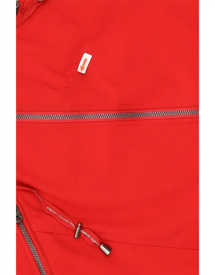French Connection Womens Hooded Regular Fit Rain Jacket UK 14 Large Red