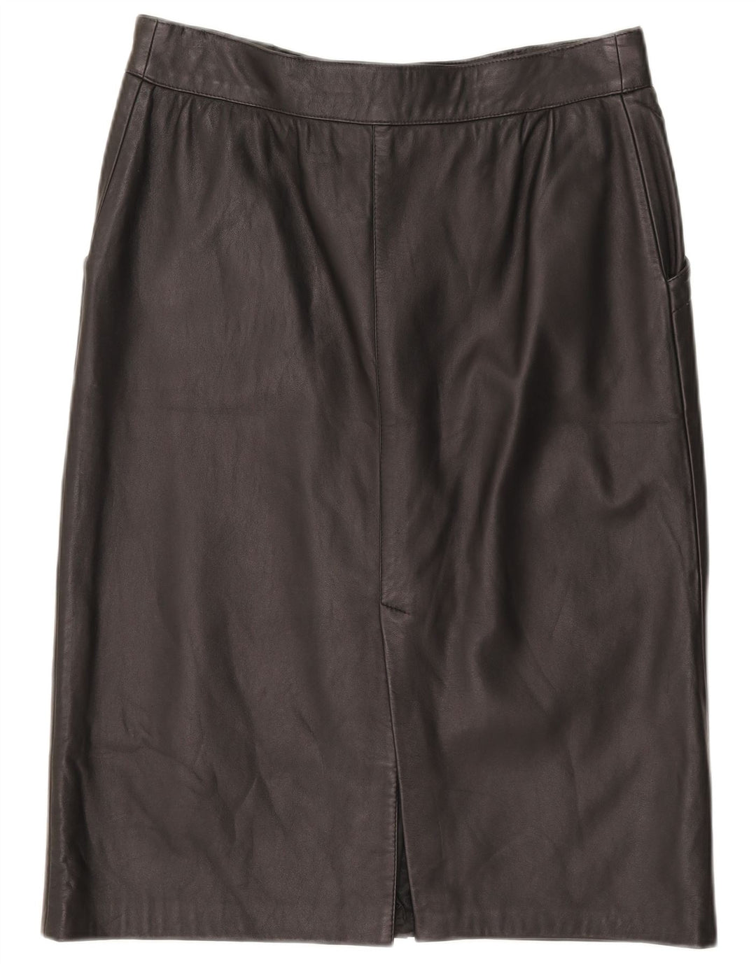 Vintage Womens Leather Skirt W33 Large Black