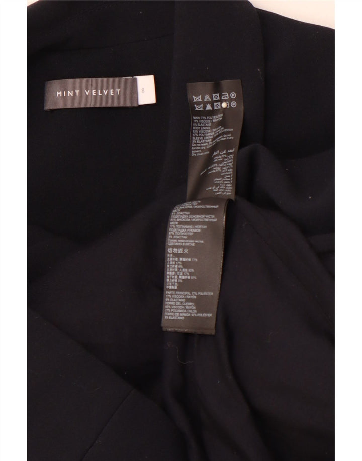 MINT VELVET Womens Double Breasted Blazer Jacket UK 8 Small Black