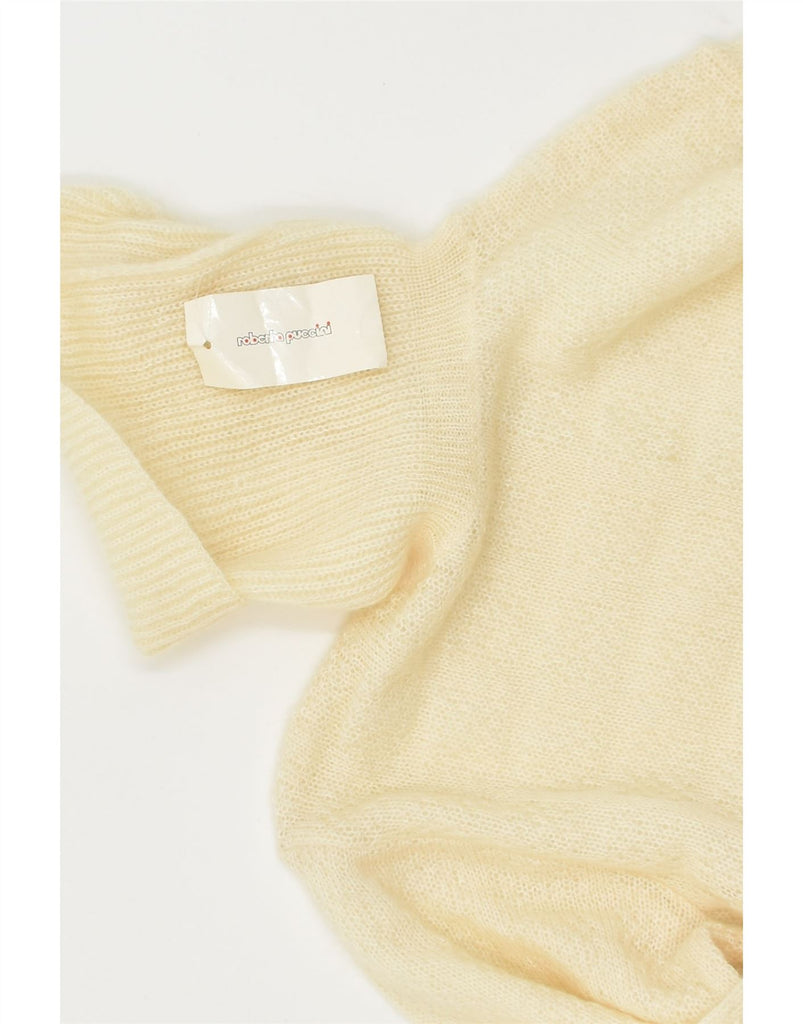 ROBERTA PUCCINI Womens Roll Neck Jumper Sweater IT 46 Large Off White | Vintage Roberta Puccini | Thrift | Second-Hand Roberta Puccini | Used Clothing | Messina Hembry 