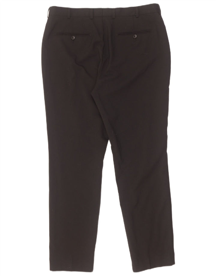 French Connection Mens Slim Fit Suit Trousers W36 L31 Black Polyester
