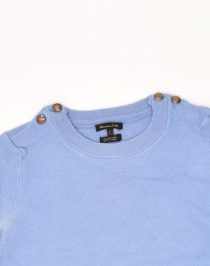 MASSIMO DUTTI Womens Crew Neck Jumper Sweater UK 10 Small Blue Cotton | Vintage Massimo Dutti | Thrift | Second-Hand Massimo Dutti | Used Clothing | Messina Hembry 