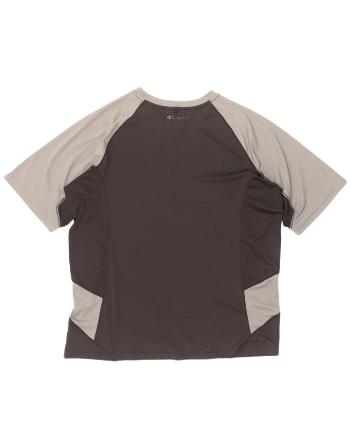 Champion Mens T-Shirt Top XL Black Colourblock Polyester