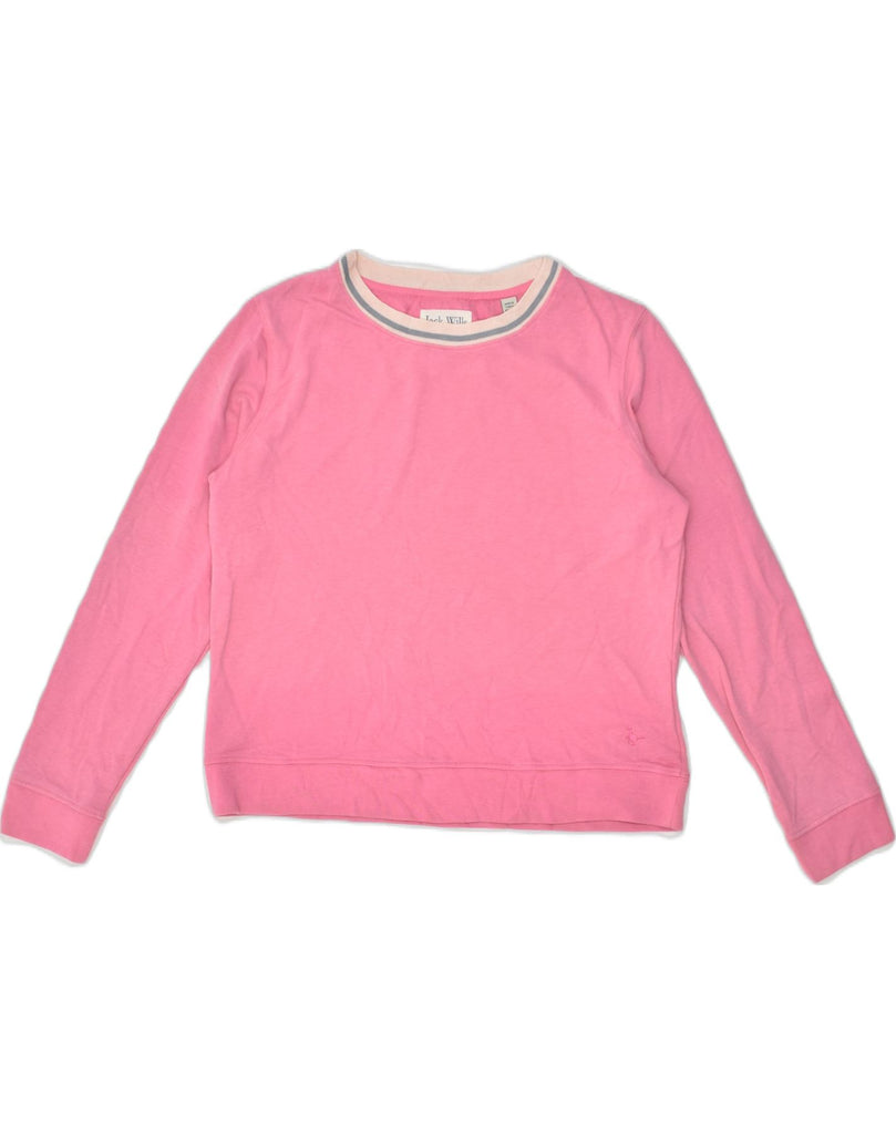 JACK WILLS Womens Sweatshirt Jumper UK 14 Large  Pink Polyester | Vintage Jack Wills | Thrift | Second-Hand Jack Wills | Used Clothing | Messina Hembry 