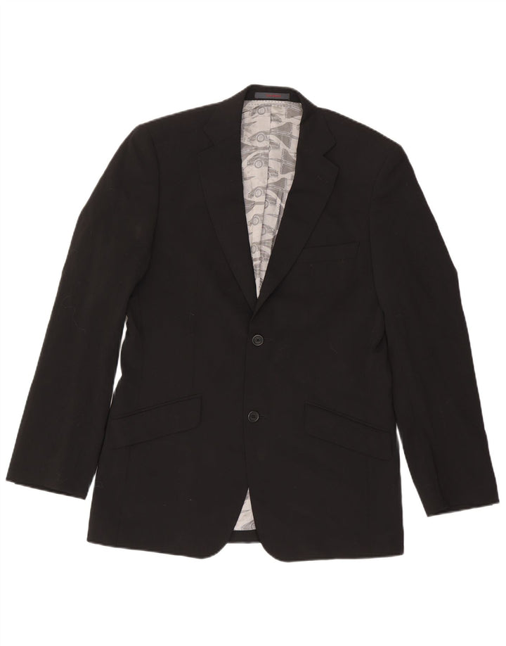 Ted Baker Mens 2 Button Blazer Jacket UK 38 Medium Black Wool