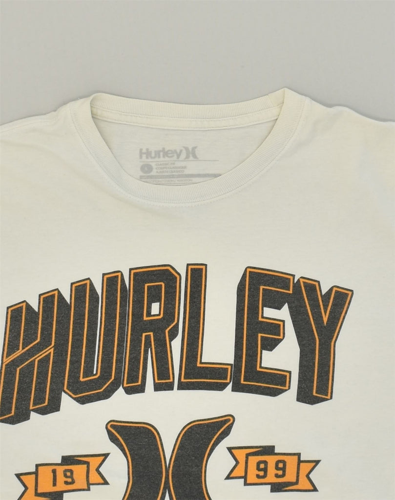 HURLEY Womens Graphic T-Shirt Top UK 16 Large White Cotton | Vintage Hurley | Thrift | Second-Hand Hurley | Used Clothing | Messina Hembry 