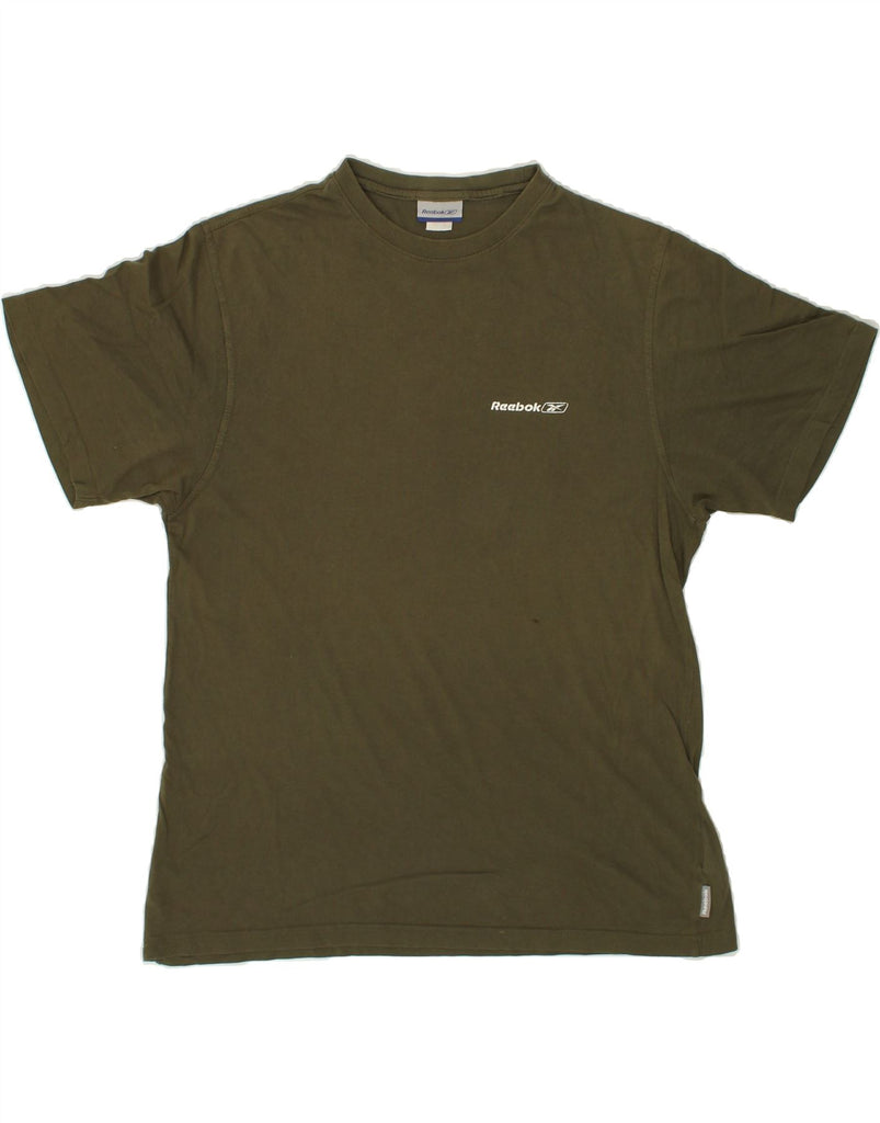 REEBOK Mens T-Shirt Top Large Khaki Cotton Vintage Reebok and Second-Hand Reebok from Messina Hembry 