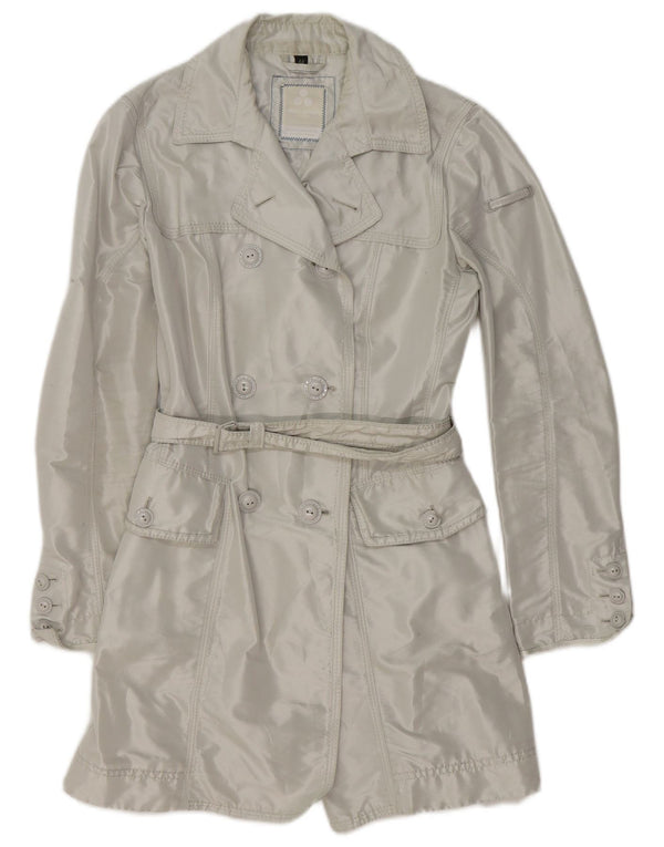 PEUTEREY Womens Trench Coat IT 44 Medium Grey Polyester