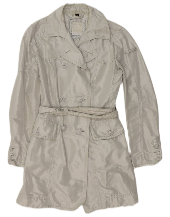 PEUTEREY Womens Trench Coat IT 44 Medium Grey Polyester