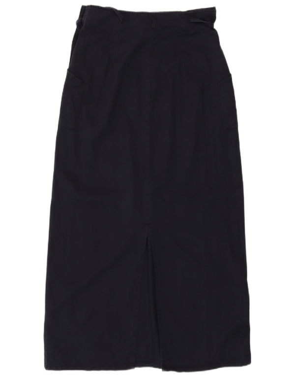 Benetton Womens Maxi Skirt IT 42 Medium W28  Navy Blue Cotton