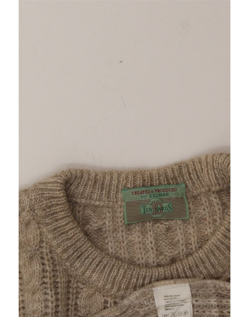 COLMAR Mens Crew Neck Jumper Sweater 2XL Beige Wool Vintage Colmar and Second-Hand Colmar from Messina Hembry 