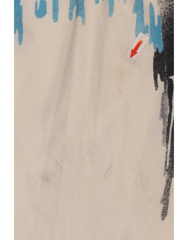 Ellesse Mens Abstract Pattern Polo Shirt Medium White