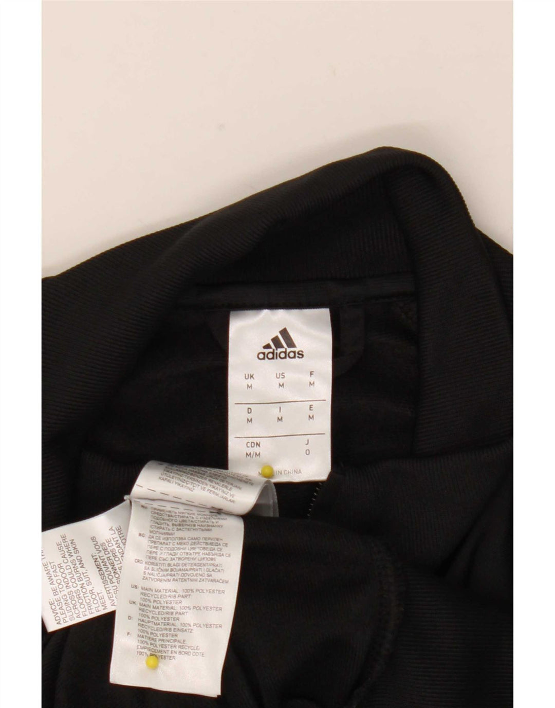 Adidas Mens Tracksuit Top Jacket Medium Black Colourblock Polyester
