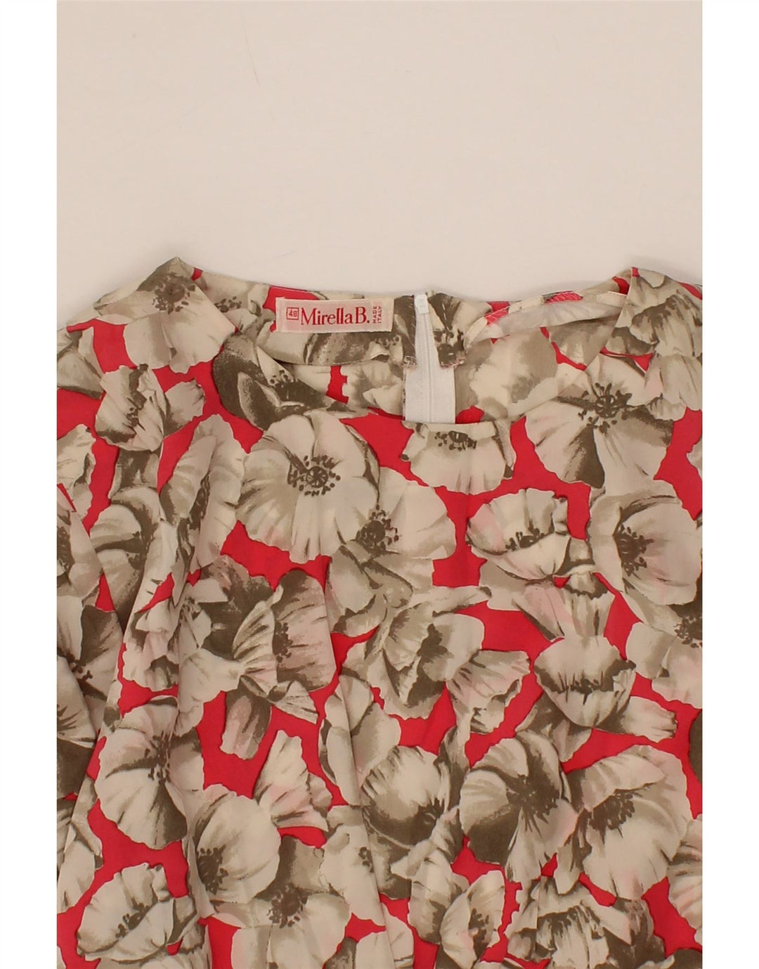VINTAGE Womens Sheath Dress IT 48 XL Red Floral Vintage Vintage and Second-Hand Vintage from Messina Hembry 