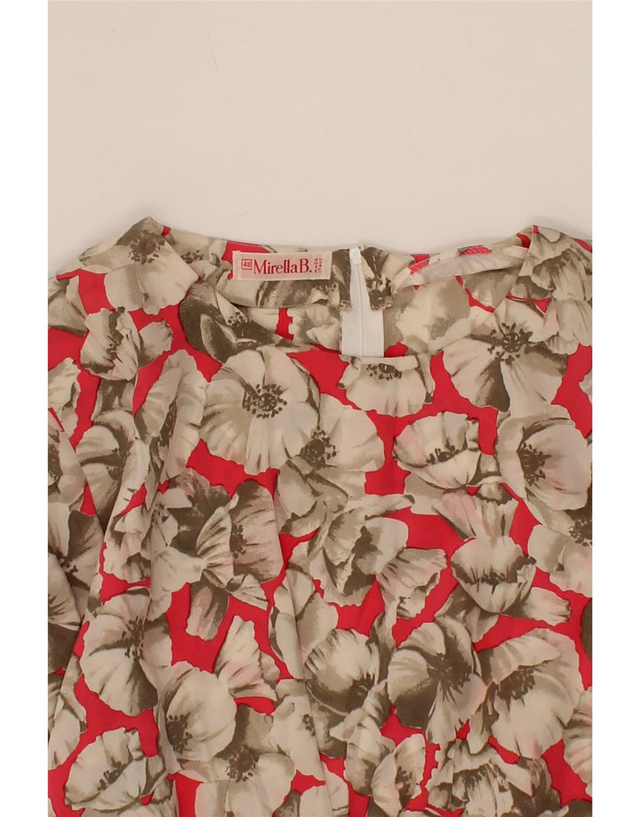 VINTAGE Womens Sheath Dress IT 48 XL Red Floral Vintage Vintage and Second-Hand Vintage from Messina Hembry 