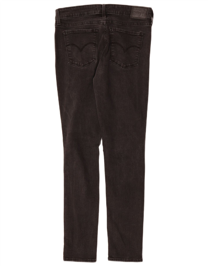 LEVI'S Womens 710 Distressed Skinny Jeans W30 L30 Black Cotton