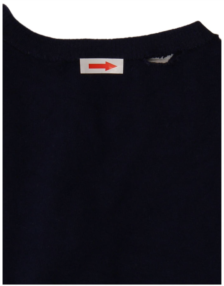 ZARA Womens Cardigan Sweater UK 12 Medium Navy Blue