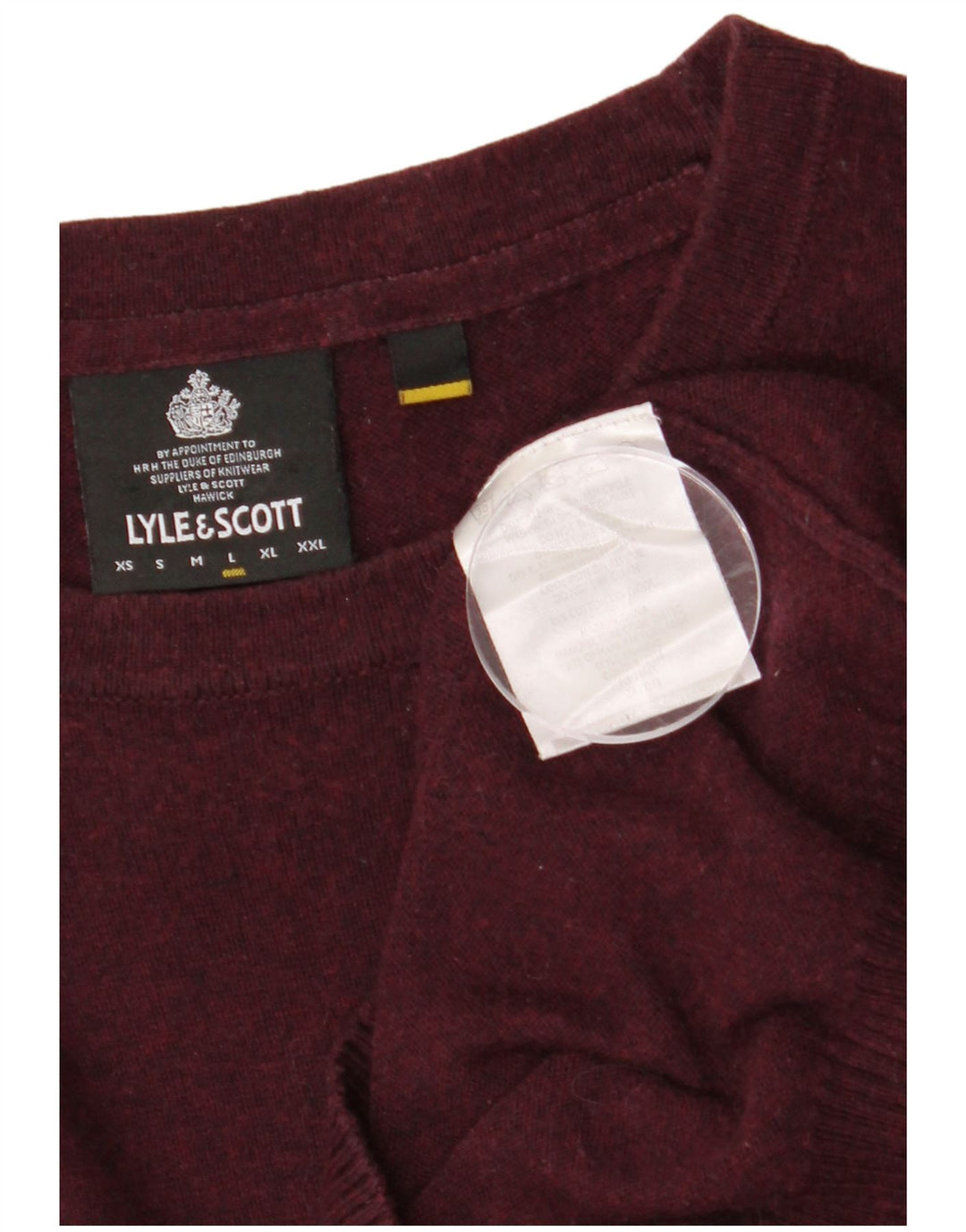 LYLE & SCOTT Mens Crew Neck Jumper Sweater Large Maroon Cotton