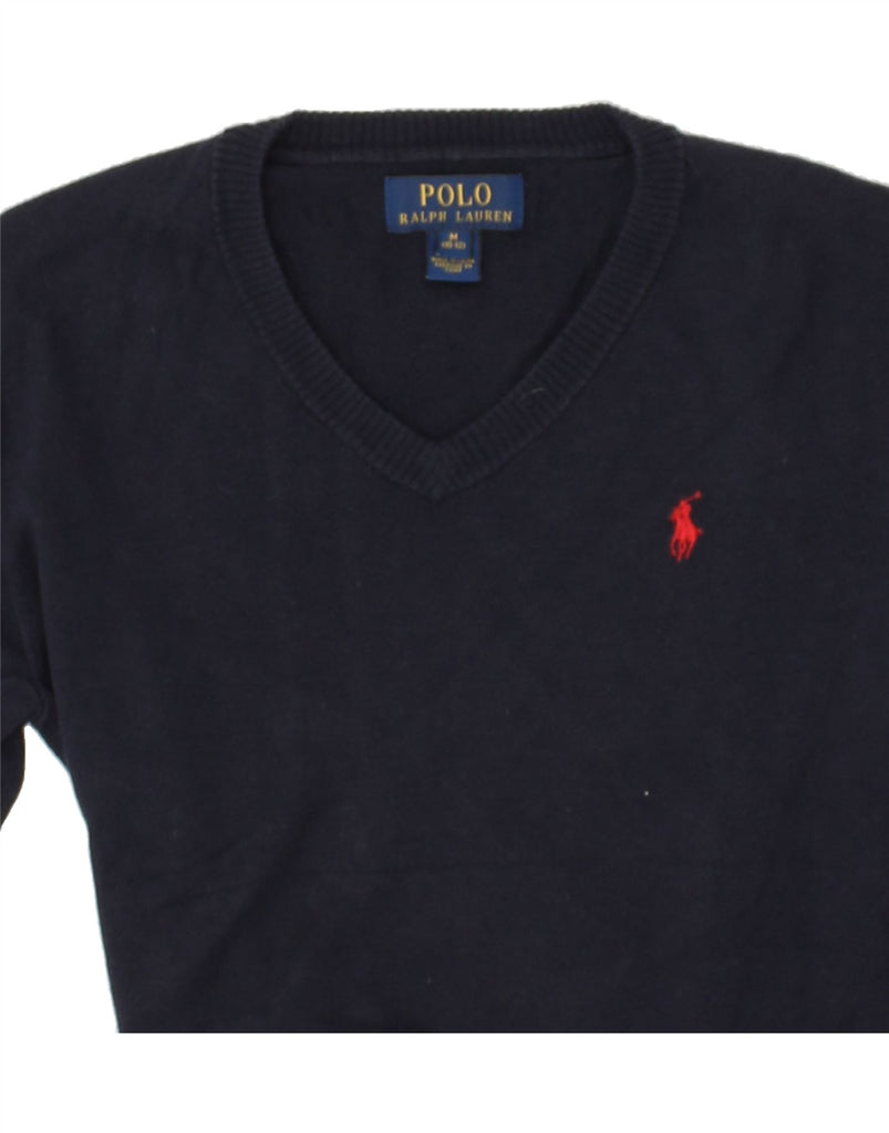POLO RALPH LAUREN Boys V-Neck Jumper Sweater 10-11 Years Medium Navy Blue | Vintage Polo Ralph Lauren | Thrift | Second-Hand Polo Ralph Lauren | Used Clothing | Messina Hembry 