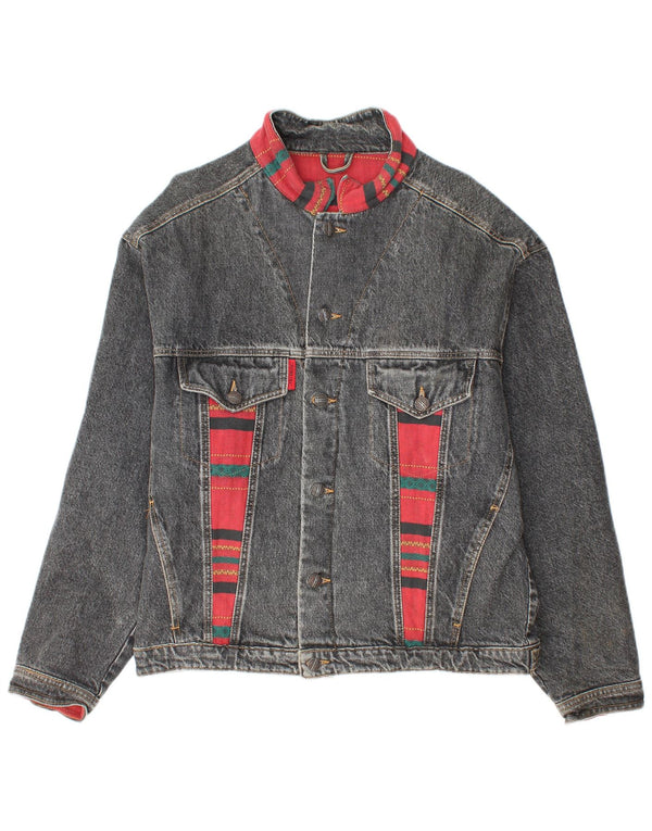 Vintage Mens Denim Jacket UK 38 Medium Blue Colourblock