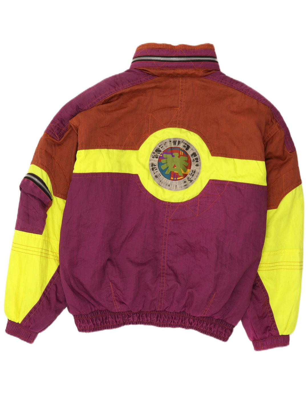 Asics Mens Graphic Hooded Ski Jacket UK 44 2XL Multicoloured Colourblock