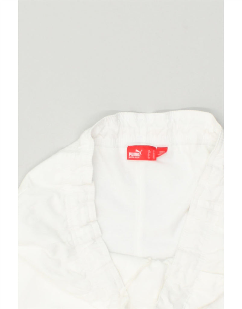 PUMA Womens Capri Tracksuit Trousers UK 10 Small White | Vintage Puma | Thrift | Second-Hand Puma | Used Clothing | Messina Hembry 