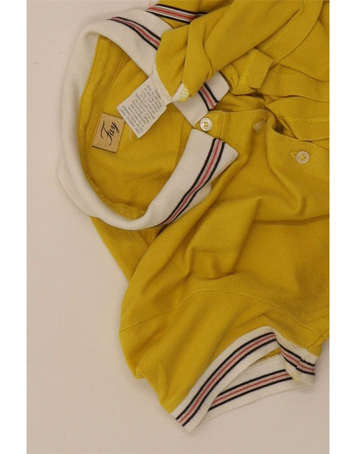 Fay Womens Polo Shirt UK 12 Medium Yellow