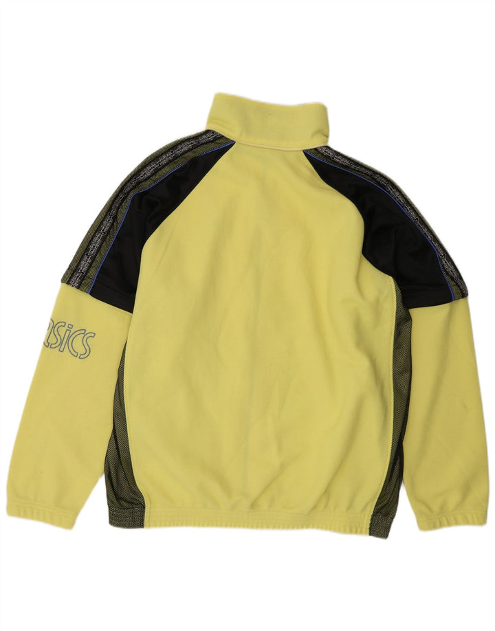 ASICS Mens Graphic Tracksuit Top Jacket 2XL Yellow Colourblock