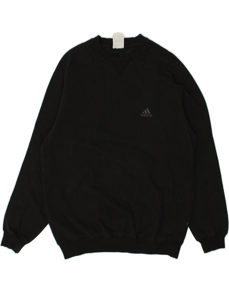 ADIDAS Mens Sweatshirt Jumper Size 40/42 Medium Black Cotton | Vintage Adidas | Thrift | Second-Hand Adidas | Used Clothing | Messina Hembry 