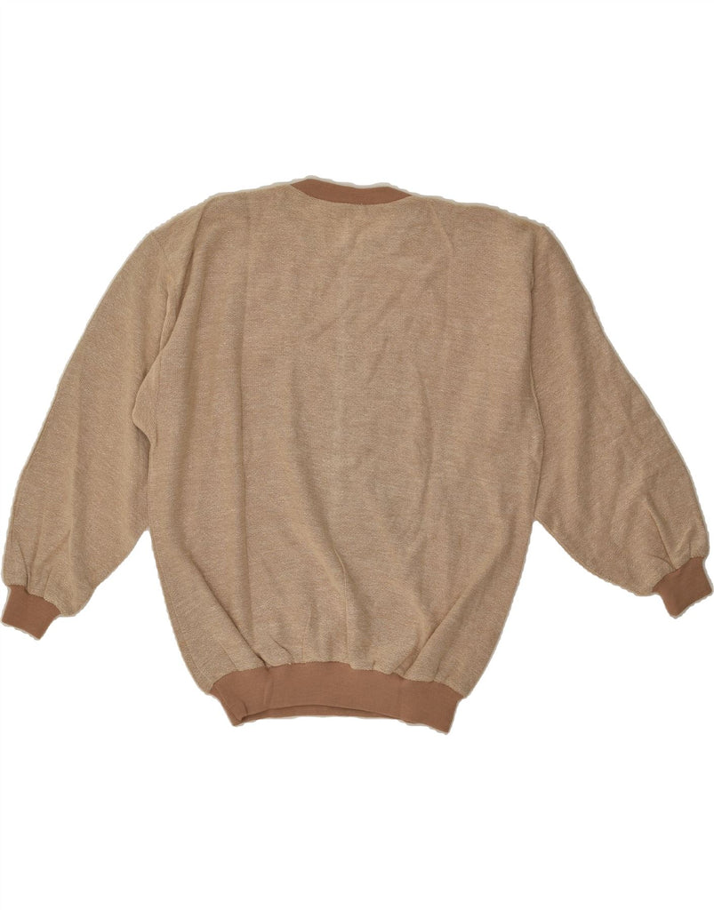 VINTAGE Mens Crew Neck Jumper Sweater XL Brown Cotton | Vintage Vintage | Thrift | Second-Hand Vintage | Used Clothing | Messina Hembry 