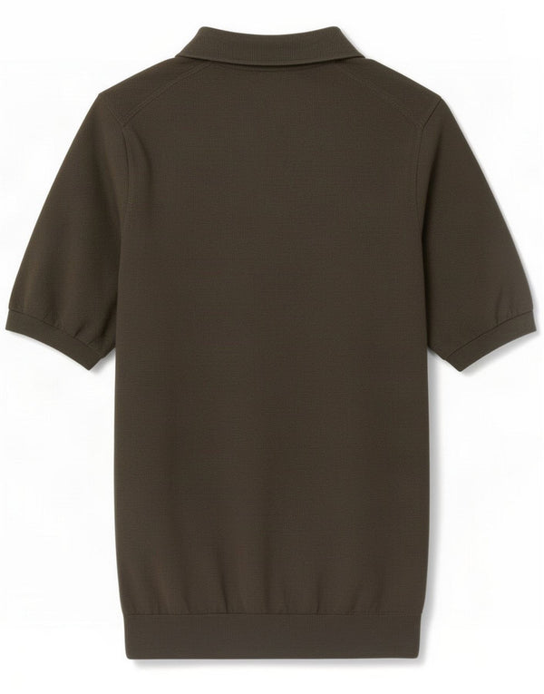 Reiss Mens Polo Shirt Medium Khaki Merino Wool