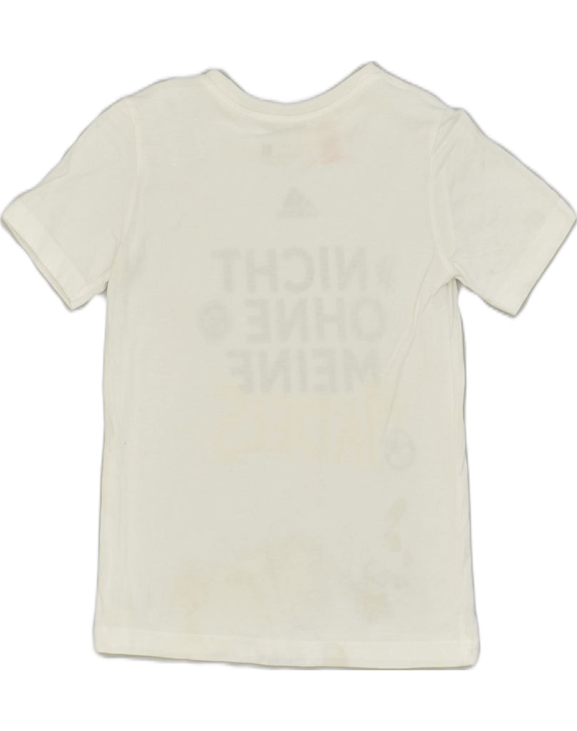 ADIDAS Boys Graphic T-Shirt Top 9-10 Years White Cotton | Vintage Adidas | Thrift | Second-Hand Adidas | Used Clothing | Messina Hembry 