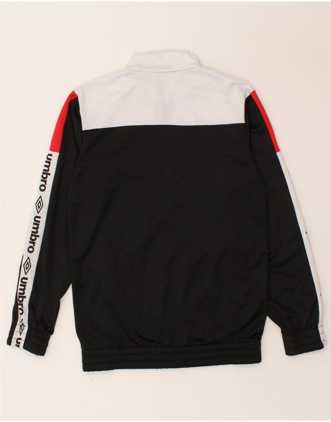 UMBRO Boys Graphic Tracksuit Top Jacket 15-16 Years Black Colourblock Vintage Umbro and Second-Hand Umbro from Messina Hembry 