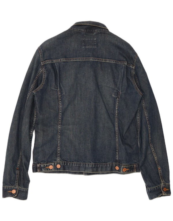LEVI'S Womens Denim Jacket UK 14 Large Navy Blue Cotton