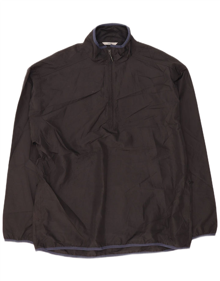 Marks & Spencer Mens Pullover Rain Jacket UK 40 Large Black Polyester