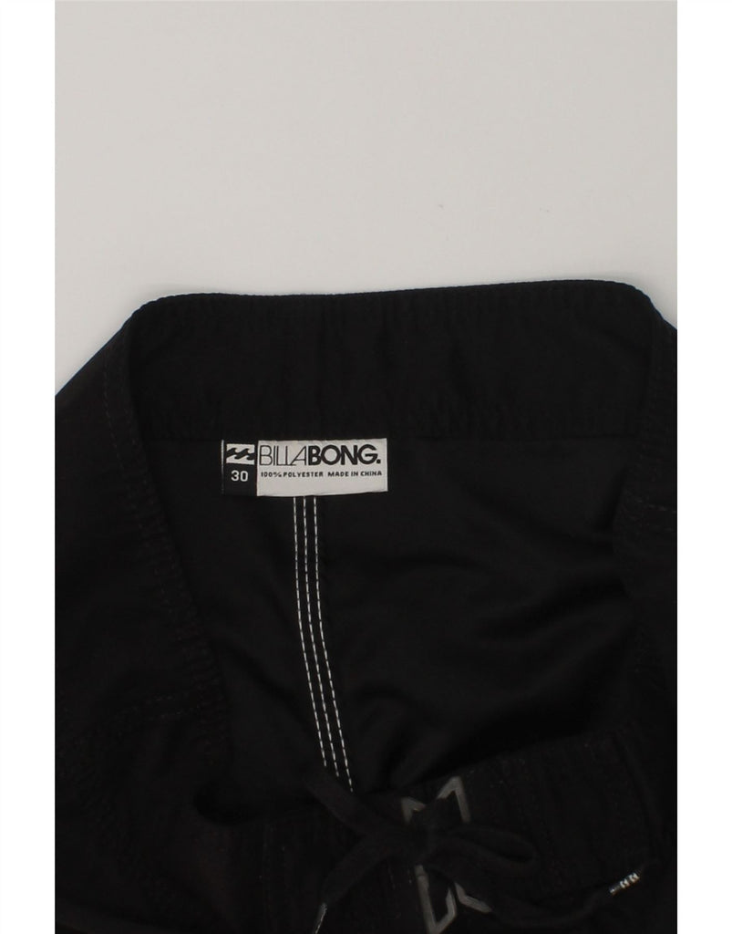 BILLABONG Mens Graphic Swimming Shorts Medium Black Polyester | Vintage Billabong | Thrift | Second-Hand Billabong | Used Clothing | Messina Hembry 