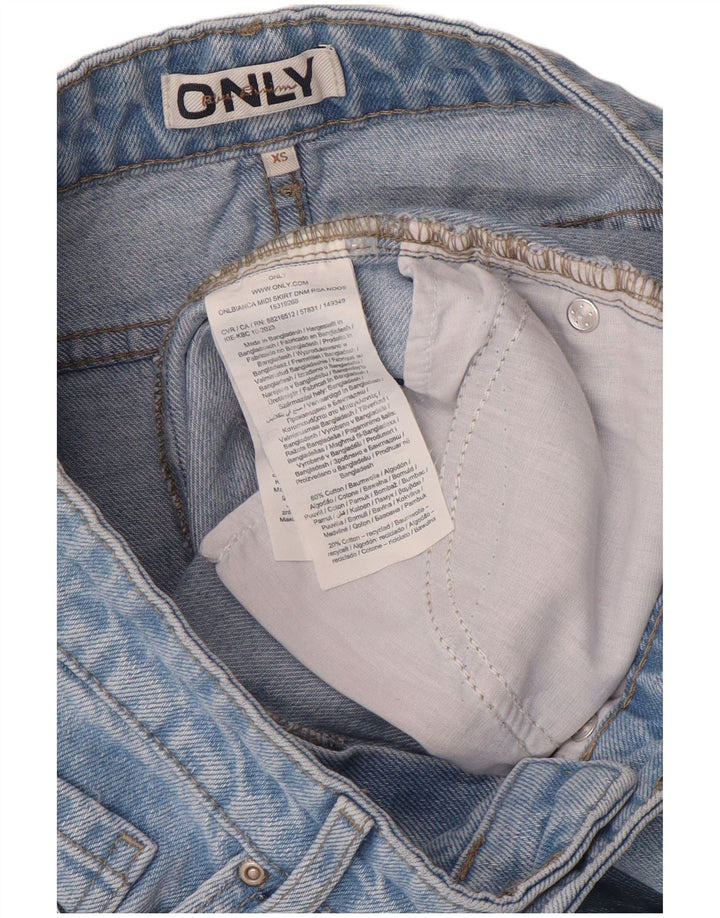 Only Womens Denim Skirt XS W25  Blue Cotton