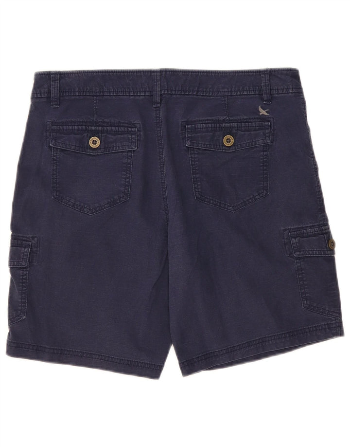 Eddie Bauer Womens Cargo Shorts US 10 Large W34 Navy Blue Cotton