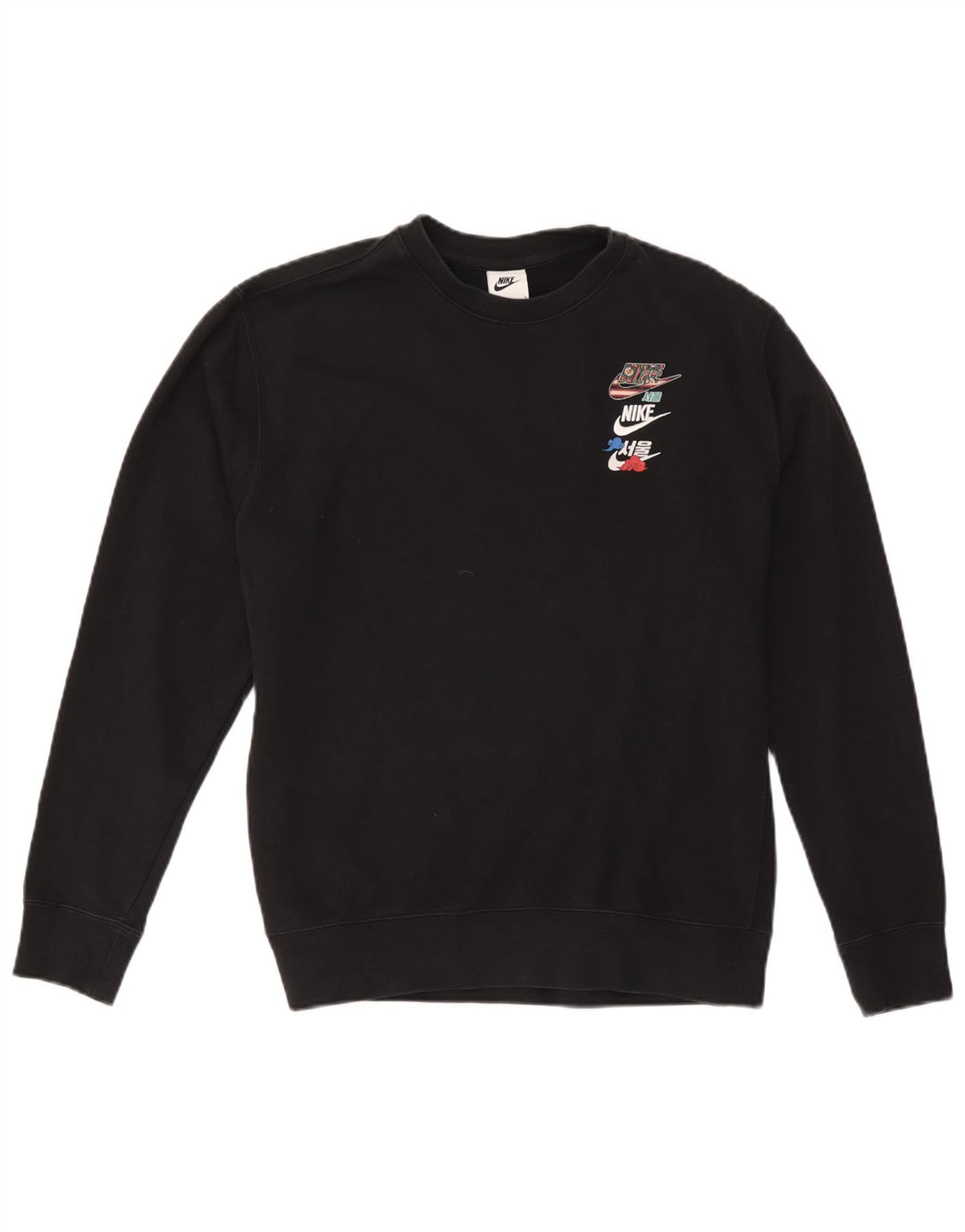 Nike Womens Sweatshirt Jumper UK 16 Large Black Cotton