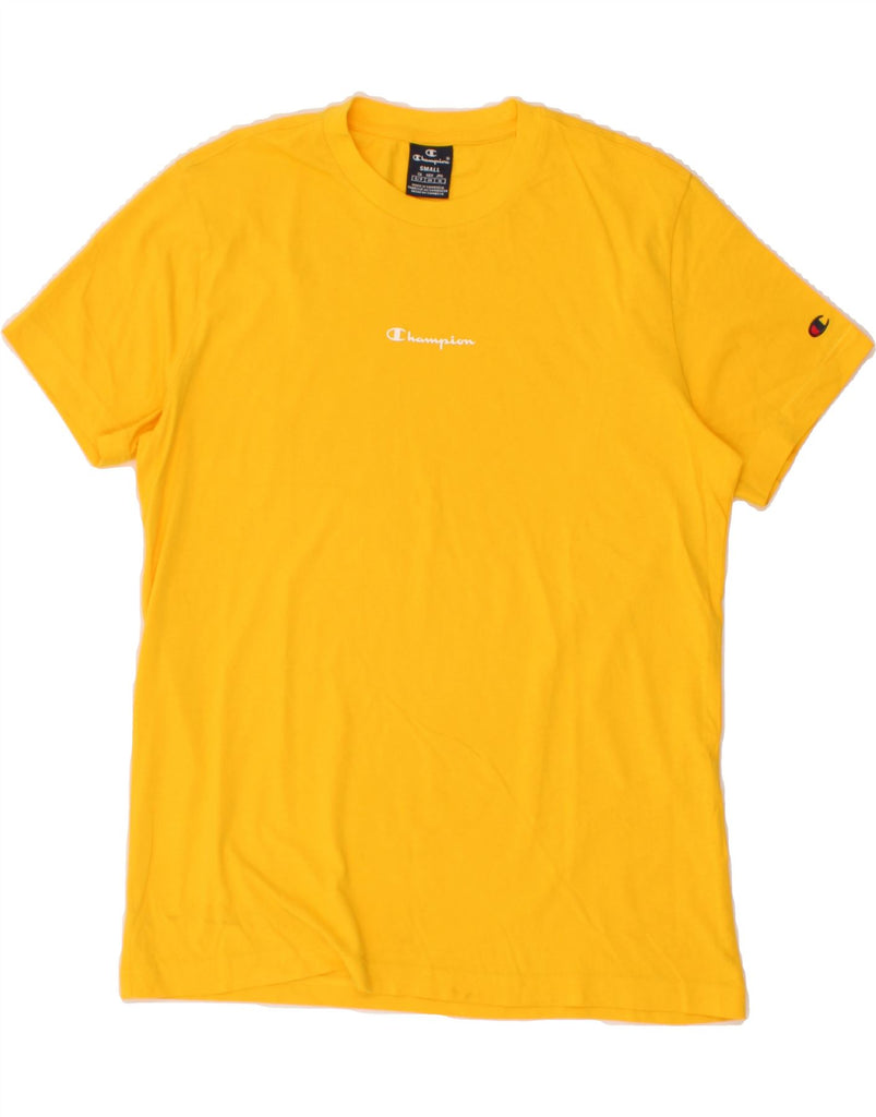 CHAMPION Mens T-Shirt Top Small Yellow Cotton Vintage Champion and Second-Hand Champion from Messina Hembry 